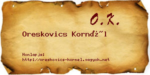 Oreskovics Kornél névjegykártya